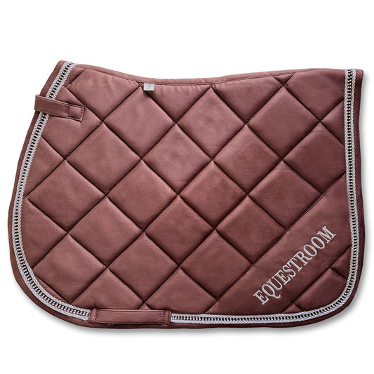 Spiced Cocoa Saddle Pad by Southlake Paws, featuring a quilted design in rich brown with decorative piping.