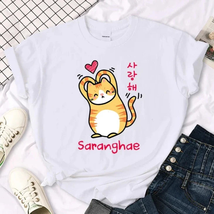 "Saranghae" Cat T-Shirt 
