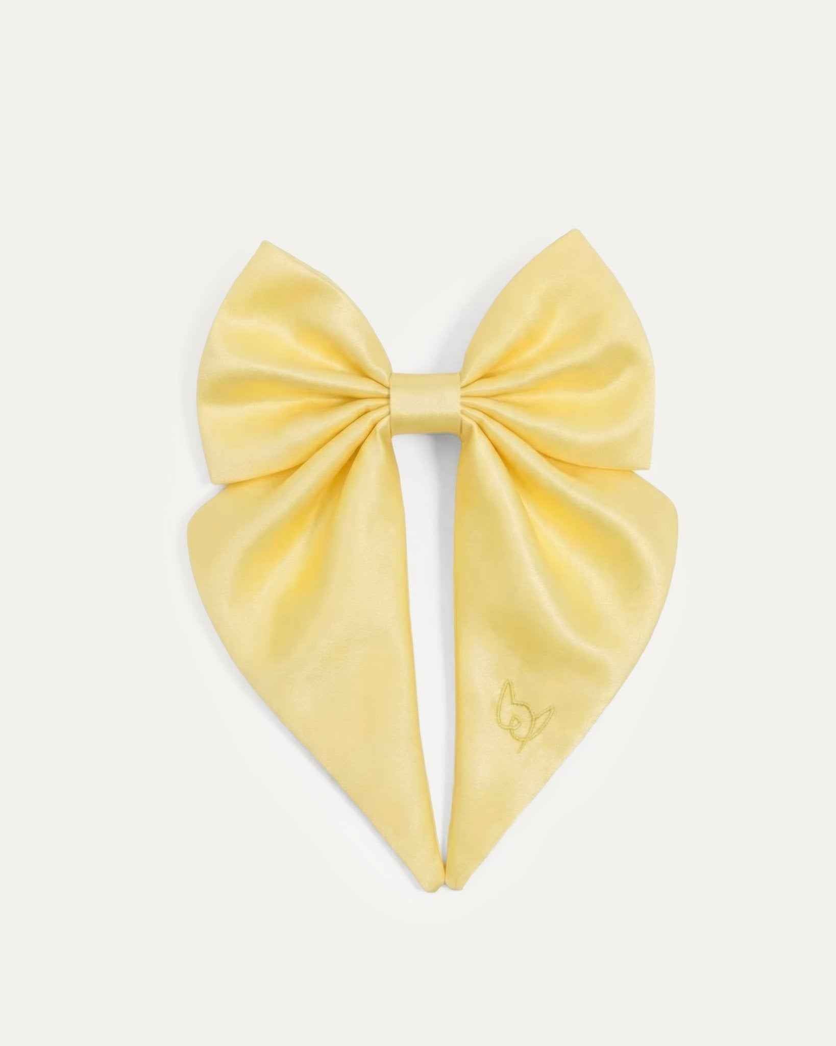 Satin Harness Bow - Buttercream