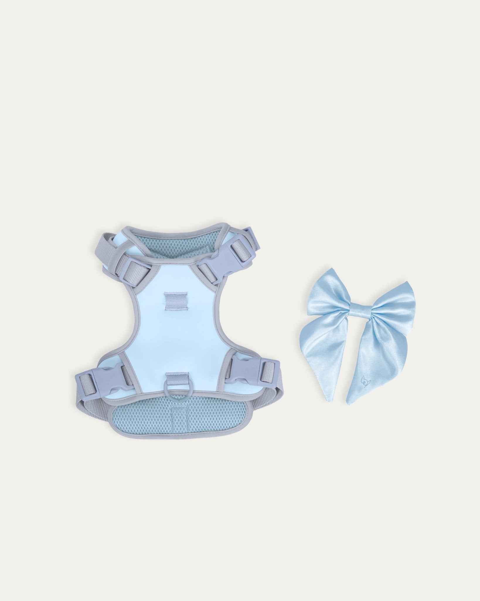 Satin Harness Bow - Sky