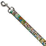 Dog Leash - ADVENTURE IS OUT THERE/Stacked Wilderness Explorer Badges Tan/Multi Color/White