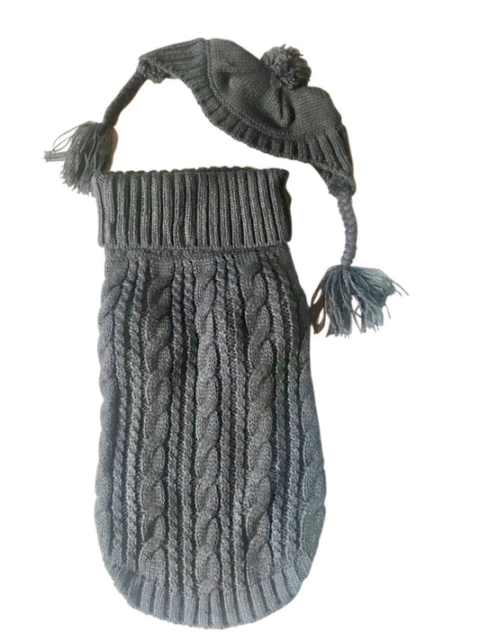 Scottish Cableknit Sweater, Charcoal 
