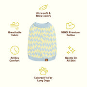 Seaside Swirl Cotton Knitted Dog Vest