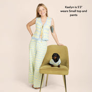 Seaside Swirl Cotton Wide Legs Lounge Pant