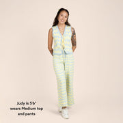 Seaside Swirl Cotton Wide Legs Lounge Pant