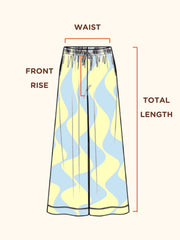 Seaside Swirl Cotton Wide Legs Lounge Pant
