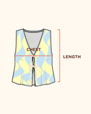 Seaside Swirl Human Cotton Knitted Tunic Vest with Tie Front