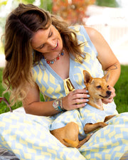 Seaside Swirl Human Cotton Knitted Tunic Vest with Tie Front