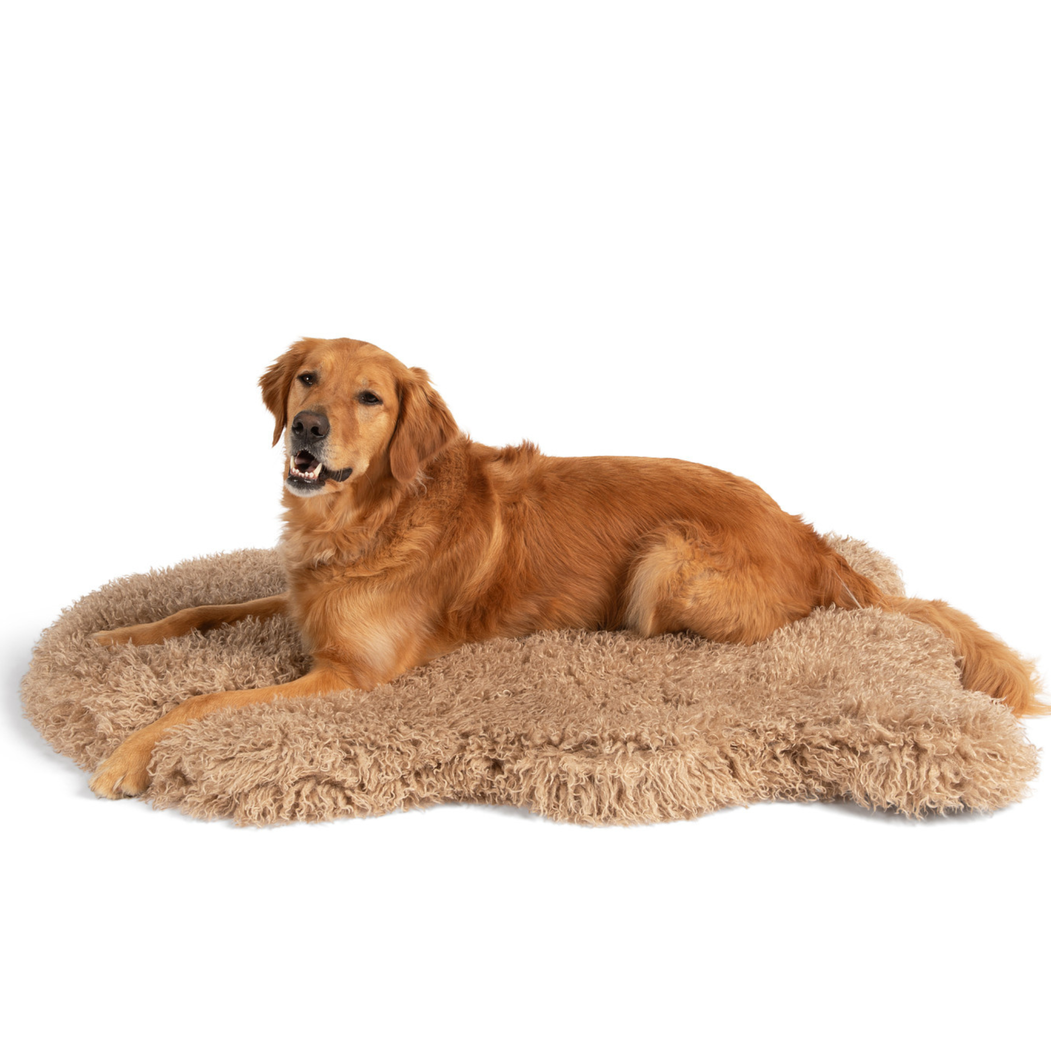 PupRug™ Luxe Faux Fur Orthopedic Dog Bed -  Plush Sheep Tan - Southlake Paws