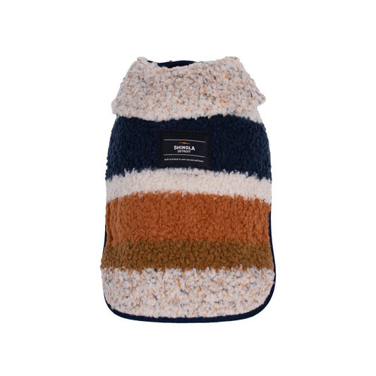 Shinola Brand Stripe Berber Dog Coat Oatmeal
