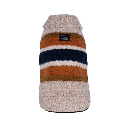 Shinola Brand Stripe Berber Dog Coat Oatmeal - X-Small