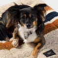Load image into Gallery viewer, Shinola Brand Stripe Comfort Cushion Berber Dog Bed Oatmeal
