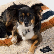 Shinola Brand Stripe Comfort Cushion Berber Dog Bed Oatmeal