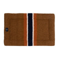 Load image into Gallery viewer, Shinola Brand Stripe Comfort Cushion Berber Dog Bed Rust
