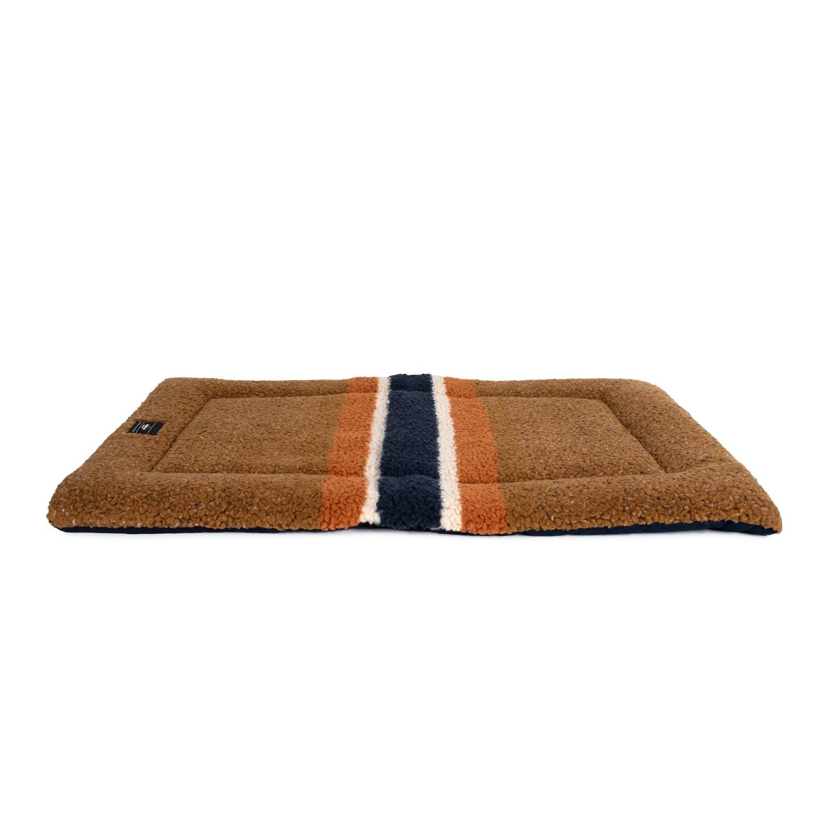 Shinola Brand Stripe Comfort Cushion Berber Dog Bed Rust - Small - Rust Stripe