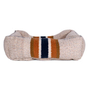 Shinola Brand Stripe Kuddle Berber Dog Bed Oatmeal