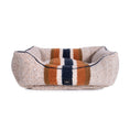Load image into Gallery viewer, Shinola Brand Stripe Kuddle Berber Dog Bed Oatmeal
