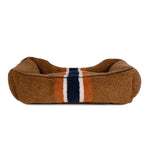 Shinola Brand Stripe Kuddle Berber Dog Bed Rust