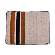 Shinola Brand Stripe Napper Pillow Berber Dog Bed Oatmeal