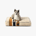 Load image into Gallery viewer, Shinola Brand Stripe Napper Pillow Berber Dog Bed Oatmeal
