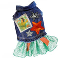 Load image into Gallery viewer, Life of a Showgirl Swiftie inspired Denim Dog Dress for dogs

