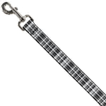 Dog Leash - Plaid Black/White