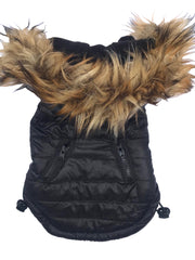 Ski Bunny Puffer with detachable hood, Shiny Black 