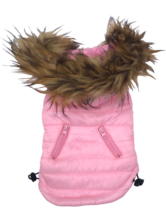 Ski Bunny Puffer with detachable hood, Pretty Pink 