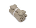 Load image into Gallery viewer, Southlake Paws Blanket and Bone Toy Set in Dottie Tan, featuring a rolled blanket and a matching bone toy.
