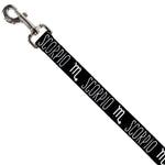 Dog Leash - Zodiac SCORPIO/Symbol Black/White