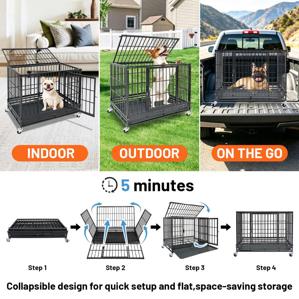 37" Stackable Heavy Duty Dog Kennel 371D04