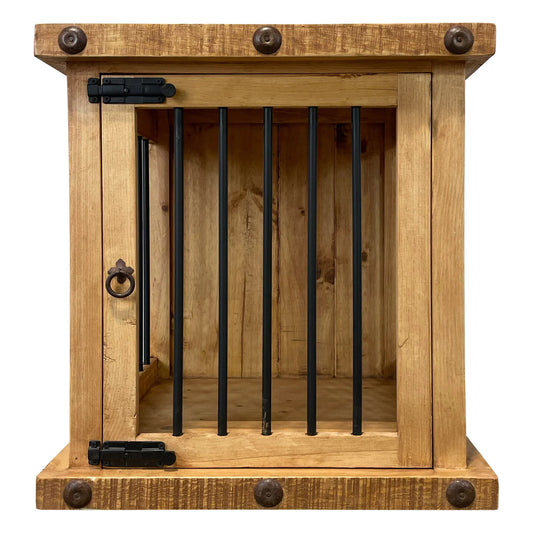 Oasis Small Rustic Dog Wood Kennel in Medium Wax