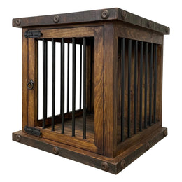 Oasis Small Rustic Dog Wood Kennel in Dark Wax