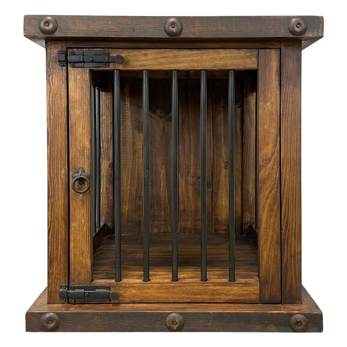 Oasis Small Rustic Dog Wood Kennel in Dark Wax - Southlake Paws
