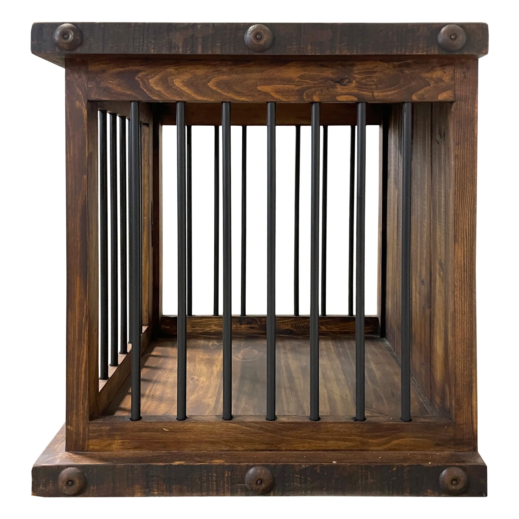 Oasis Small Rustic Dog Wood Kennel in Dark Wax - Southlake Paws