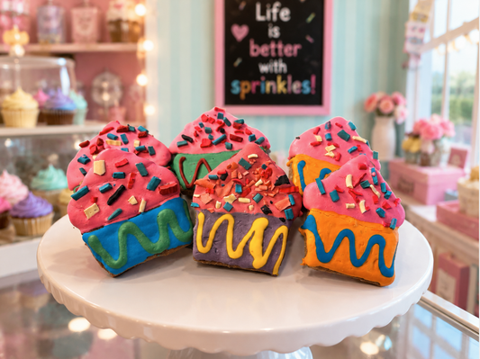 Organic Frosted Sprinkle Cupcakes Dog Cookies