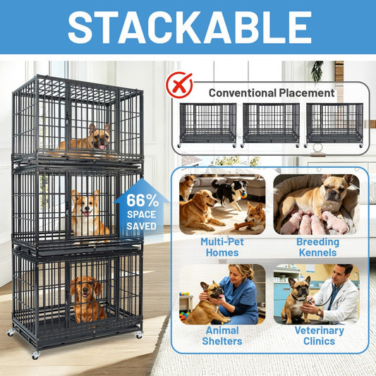 37" Stackable Heavy Duty Dog Kennel 371D04