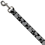 Dog Leash - Eighties Hearts Black/White