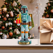 Kurt Adler 10-Inch Star Wars Boba Fett With Present Nutcracker