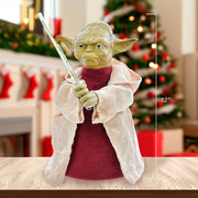 Kurt Adler 12-Inch Battery-Operated Star Wars Yoda with LED Light Saber Treetop