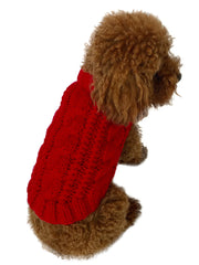 Irish Isle Handknit, Mockneck, Red