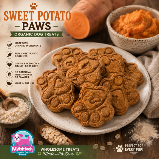 Sweet Potato Paw Dog Treats Organic Dog Cookies