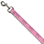 Dog Leash - Winnie the Pooh Piglet Expression Close-Up Stripe Pinks