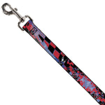Dog Leash - Grunge Checker Flag Blue/Red