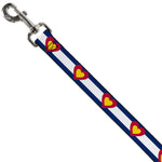 Dog Leash - Colorado Heart Blue/White/Red/Yellow