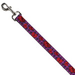 Dog Leash - Broken Hearts & Roses w/Fuchsia Plaid