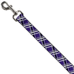 Dog Leash - Plaid X2 Purple/Gray/White/Black