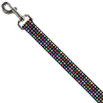 Dog Leash - Mini Polka Dots Black/Multi Color