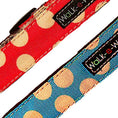 Load image into Gallery viewer, Polka Dot Dog Collars, Leads, and Bows - Tan Dots - 2 Styles
