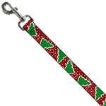 Dog Leash - Christmas Trees/Stars Red/White/Green